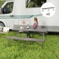 thumbnail image 2 of Outsunny 6 ft Plastic Folding Bench, Portable Bench Seat, Distressed Brown, 2 of 9