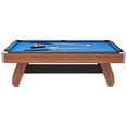 thumbnail image 1 of KFFKFF Pool Table, 8 ft Portable Billiards Tables with Wood Finish, Modern Adjustable Feet Game Table, Full Set Includes Balls, Cues, Blue Cloth, 1 of 9