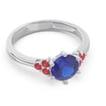 thumbnail image 3 of Diamond-Capitals 2.15 Carat New Round Cut Blue Sapphire & Red Ruby Gemstone Engagement Ring for Fiancee 18K White Gold Size 4, 3 of 7