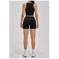 thumbnail image 4 of PISONIC Women Two Piece Workout Sets Color Block Tank Top and High Waist Shorts Gym Yoga Active Set, 4 of 6
