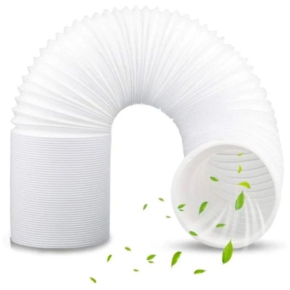 Flexible Ac Hose, Portable Ac Air Conditioner Hose With Steel Ring Reinforcement, Polypropylene Material, Expandable To 80 Inches, Anti-Clockwise Thread For Hassle-Free Installation