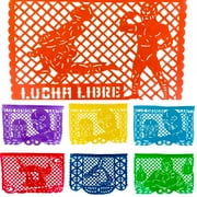 Lucha Libre Extra Large Plastic Papel Picado Banner ( 10 panels)
