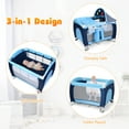 thumbnail image 6 of Costway Foldable Baby Crib Playpen Travel Infant Flat Bassinet Bed Mosquito Net Music with Bag Blue, 6 of 12