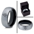 thumbnail image 4 of Valentines Day Tungsten Gray Modernist Ring Gamer Anniversary Softball Mom Maximalist Jewelry, 4 of 8