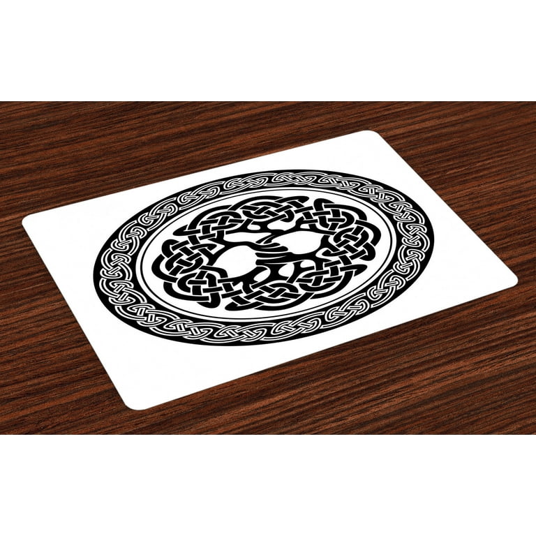 Linen Placemats: Set of 4 Claddagh/Silver - Celtic Aer