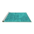thumbnail image 2 of Ahgly Company Machine Washable Indoor Rectangle Oriental Turquoise Blue Industrial Area Rugs, 6' x 9', 2 of 4