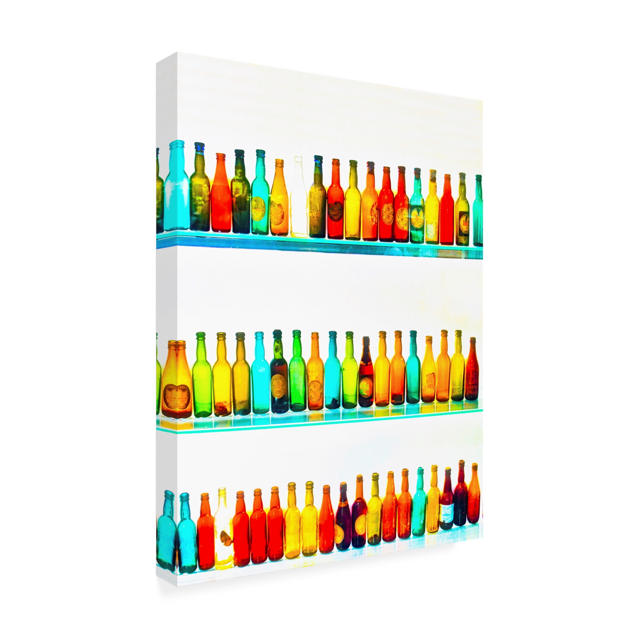 Canvas Wall Art - Mark A Paulda 'Colored Bottles' Wall Art for Living Room, Bedroom, or Office Décor by Trademark Fine Art - 18 x 24 Inches
