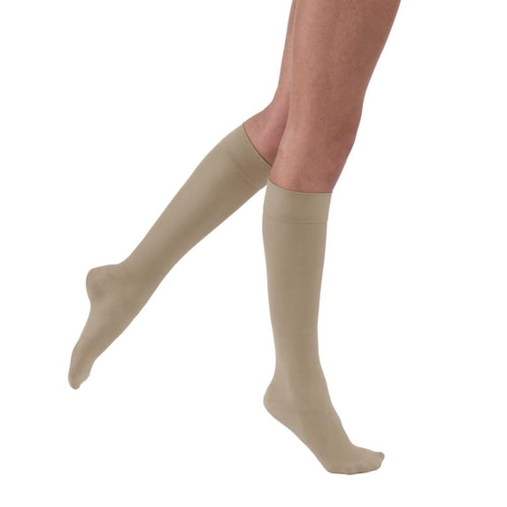 JOBST UltraSheer Compression Stockings, 20-30 mmHg, Knee High, Closed Toe, Honey, Medium