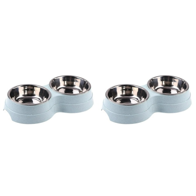 (Lot de 2) Rinsvye Napperons pour Chien à Double Bol pour Chiot pour Table de Dîner Mangeoire en Acier Inoxydable Grands Napperons Ronds de Table 30 Pouces Plat à Boire Fournitures d'Alimentation Accessoires pour Petit Chien Acier Inoxydable