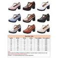 thumbnail image 2 of Frontwalk Women Mary Jane Heels Chunky Block Heel Brogue Leather Shoe Ankle Strap Oxford Pumps Work Comfort Dress Pump Shoes Womens T-strap Light Brown 7, 2 of 2