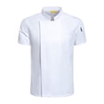 thumbnail image 3 of Men Women Chef Jacket Short Sleeve Top Comfortable Cooker Chef Clothes chef Coat White XXXXL, 3 of 7