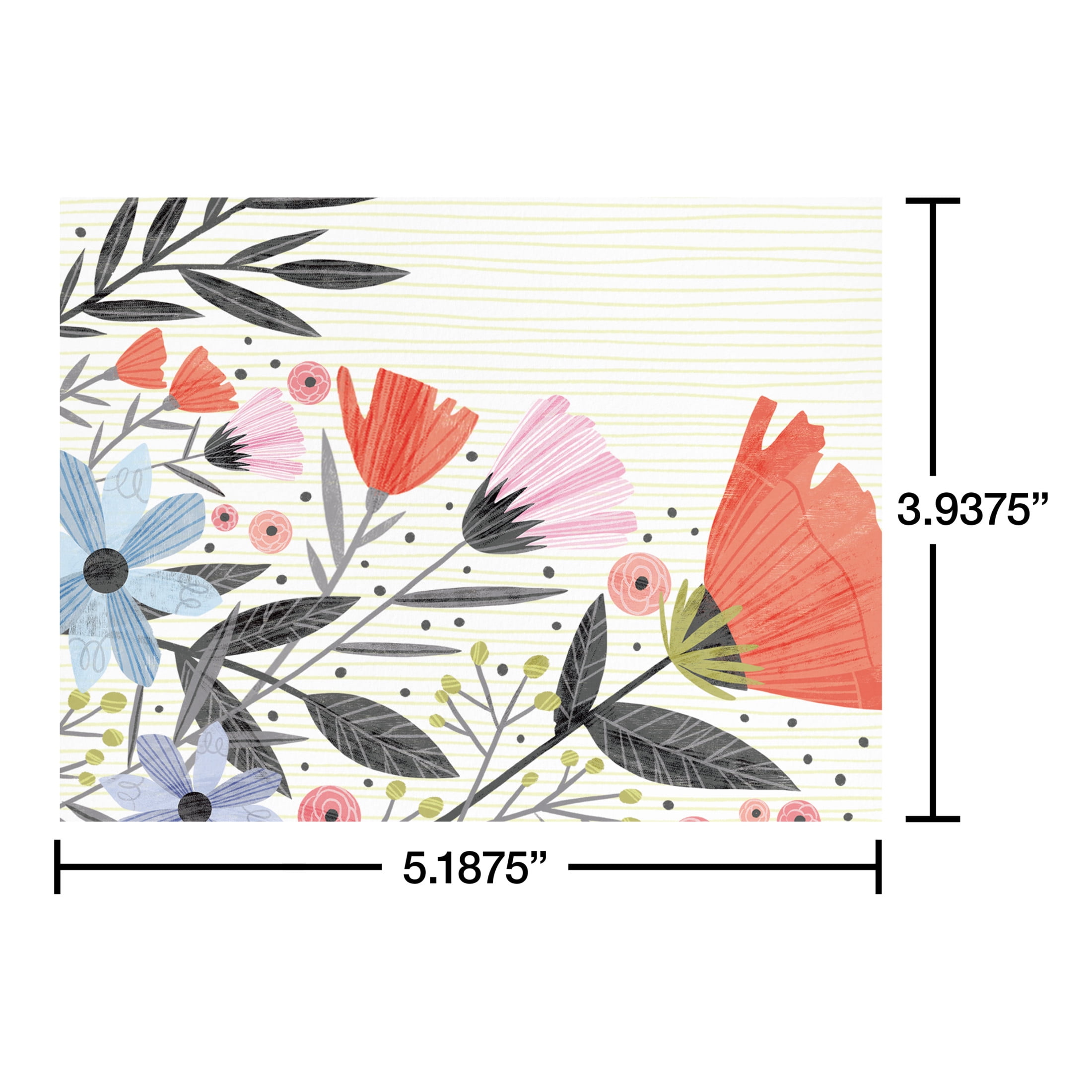 American Greetings All Occasion Stationery Note Multi-pack, Floral (3-Designs, 30-Count)