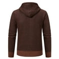 thumbnail image 4 of DHFJKG Mens Zip Up Hoodies Knitwear With Fuzzy Lining Casual Loose Fit Long Sleeve Hooded Drawstring Sweater Cardigan With Pockets Cozy Outerwear, 4 of 5