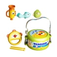 thumbnail image 2 of Juguetes de tambor musicales,Juguetes de tambor musical para el aprendizaje de la educación temprana,Juego de instrumentos musicales de percusión portátil,Juguetes de sonido verde, 2 of 9