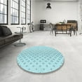 thumbnail image 4 of Ahgly Company Machine Washable Indoor Round Transitional Electric Blue Area Rugs, 6' Round, 4 of 7