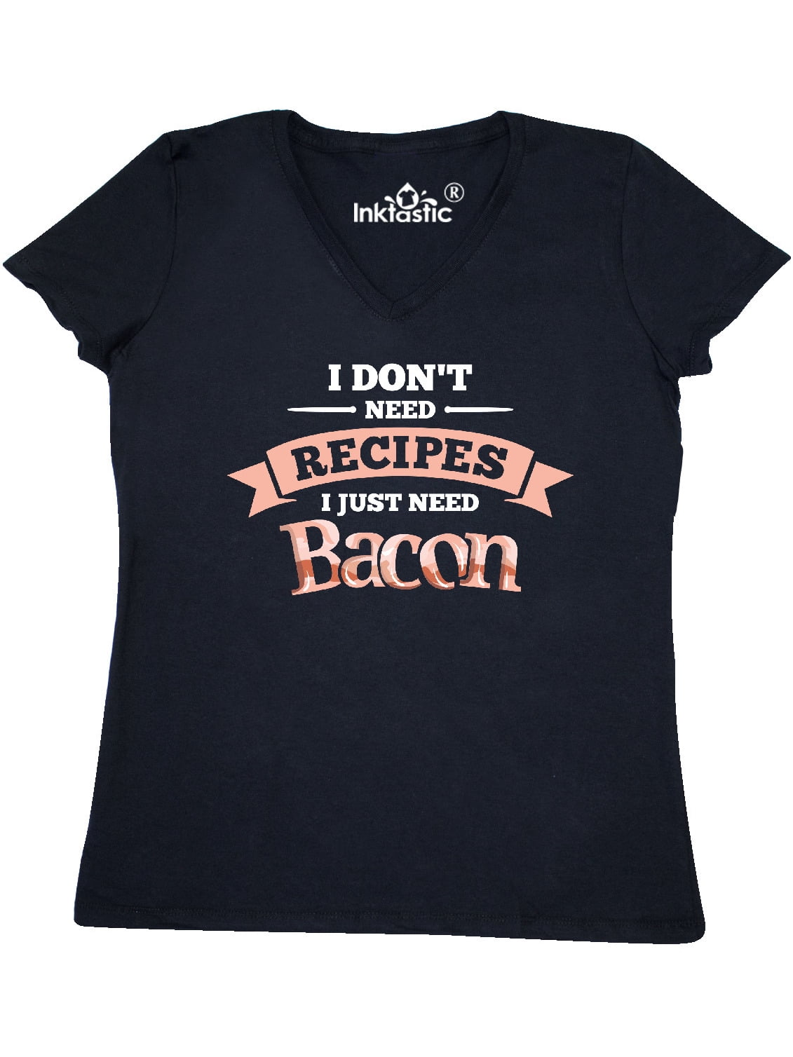 Recipes Bacon Women's V-Neck T-Shirt 