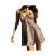 thumbnail image 3 of VISgogo Mujeres Tie-up Halter Dress, Adultos Smocked Backless Sin mangas Ripple / Flower amp; Dot Print One-piece VISgogo moda, 3 of 9