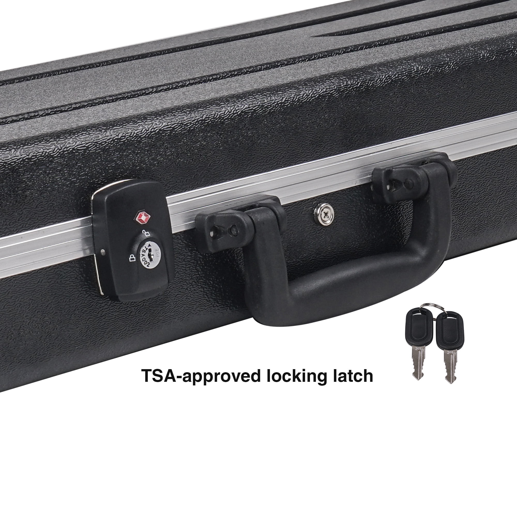 Sound Town Lightweight ABS Road Case for Electric Guitar with TSA Approved Locking Latch and EPS Foam Plush Interior (STEC-500)