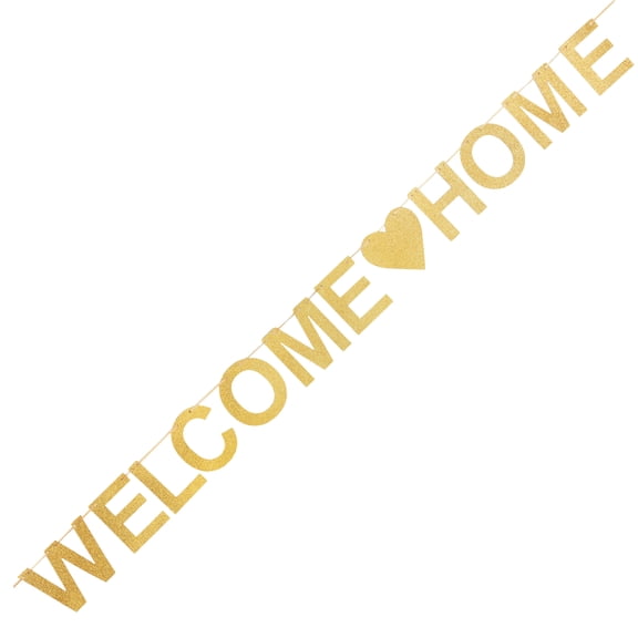 PENIKOKO Welcome Home Wall Decoration Banner, Golden Color, 1 Set, Perfect for Home Entryway and Party Decor