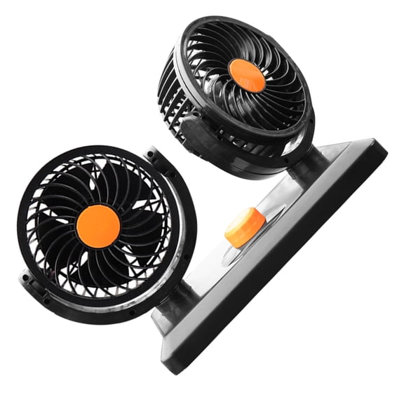 Milisten Utv Interior Cooling Fan Car Dual Head Quick and Efficient Cooling Orange 1Pack