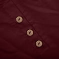 thumbnail image 6 of Lovskoo Cotton Linen Summer Tops for Women 2024 V Neck Long Sleeve Loose Slim Solid Color Top Burgundy, 6 of 9