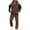 Brown, variant on Mens Sweatsuit Casual Sweat Suits for Men 2 Piece Jogging Suits Sets Full Zip Hoodie and Pants Track Suits Mens Set Dark Gray,3XL