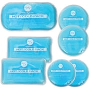 (7 Pack) Allsett Health Reusable Gel Ice pack for injury | Flexible Hot and Cold Compress for Pain Relief, Versatile Use for Knee, Back, Neck, and Ankle