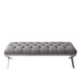 thumbnail image 3 of Hawthorne Collections 18" Modern Stainless Steel Bedroom Bench in Gray, 3 of 5