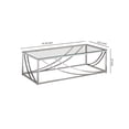 thumbnail image 5 of Tempered Glass Top Coffee Table with Metal Tubular Legs, Chrome and Clear, 5 of 5