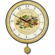 Emile Floral Pendulum Wall Clock | Beautiful Color, Silent Mechanism, Made in USA