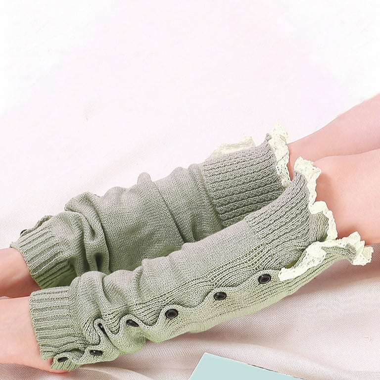 Women s Solid Color Knit Leg Warmers Alt Buttoned Warm Lace Trimmed Cable Electric Leg Warmers Knit Leg Warmer Socks Electric Leg Warmers Blanket Fuzzy Leg Warmers Walmart