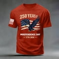 thumbnail image 4 of UngA 4th of July Shirts for Men 250th Anniversary Independence Day Short Sleeve Tees Tops Patriotic American Flag Tshirt Men (Red,L), 4 of 5