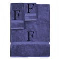 thumbnail image 1 of Monogrammed Towel Set, Personalized Gift, Set of 3- Black Block Letter Embroidered Towel - Extra Absorbent 100% Turkish Cotton - Soft Terry Finish - Initial F Navy, 1 of 1