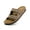 brown, variant on Mens Suede Flat Sandals Cork Footbed Slides 2 Straps Adjustable Buckle Slip On Summer with Comfort Shoes
