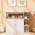 thumbnail image 3 of Linor Baby Dresser with Changing Table, Multifunctional Nursery Dresser with 4 Open Shelves & Double-Door Cabinet, Storage Organizer for Nursery, 3 of 9