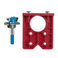 thumbnail image 1 of Plantilla de bisagra de 2x35mm, guía localizadora de taladro de madera, herramienta para puerta de gabinete, color rojo 2 piezas, 1 of 8