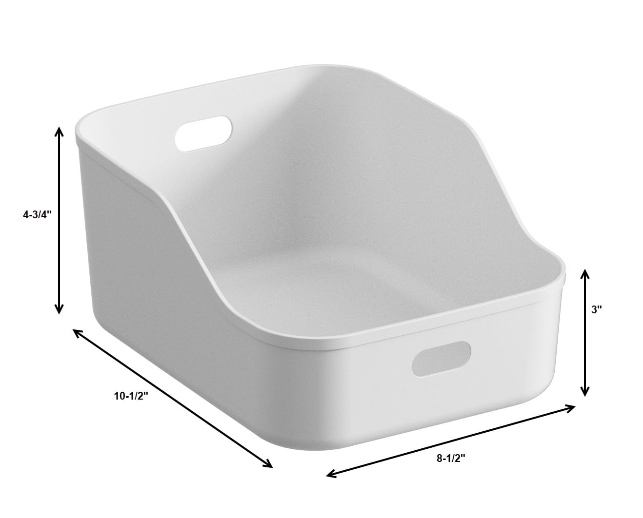 NEPA Market White Plastic Bins/Storage Organizers 3 Pack - Pantry Baskets, Bins for Shelves, Organizer and Storage for Bathroom, Bedrooms, Kitchens and More - Large Size
