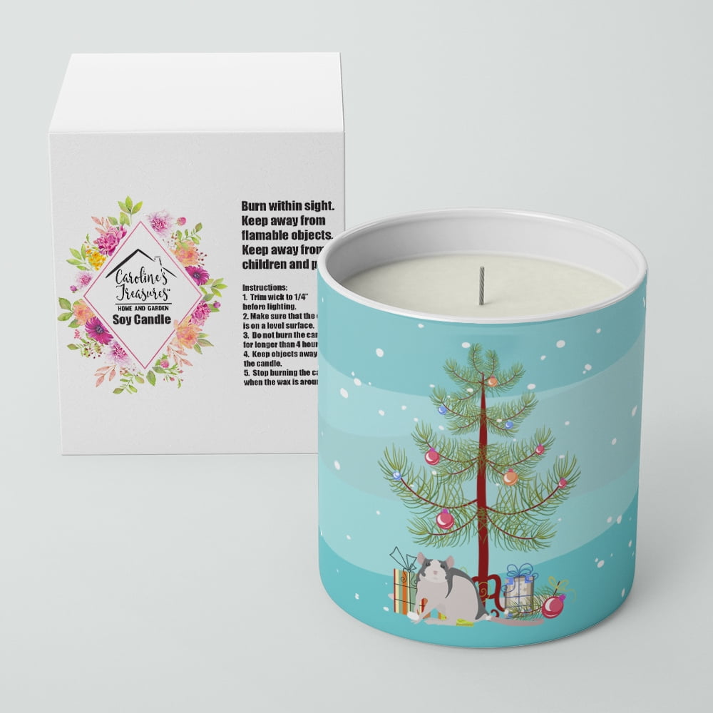 Carolines Treasures CK4473CDL 3.75 x 3.25 in. Unisex Husky Rat Merry Christmas 10 oz Decorative Soy Candle
