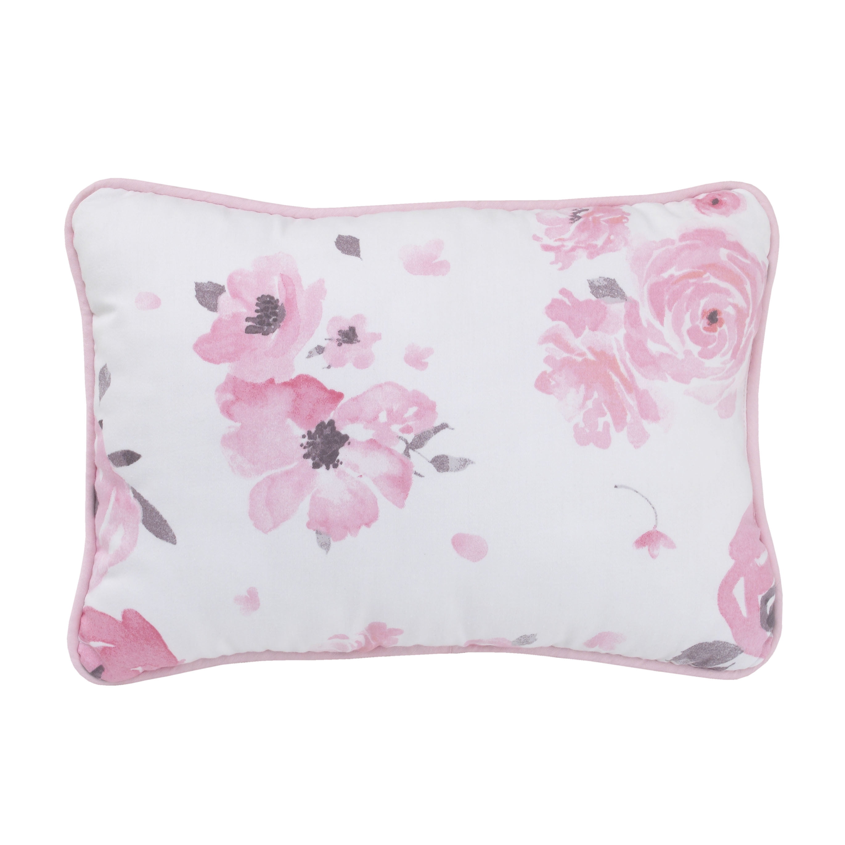 NoJo Dreamer Watercolor Floral 8pc Crib Bedding Set, Pink, Gray, Roses, Girl Nursery