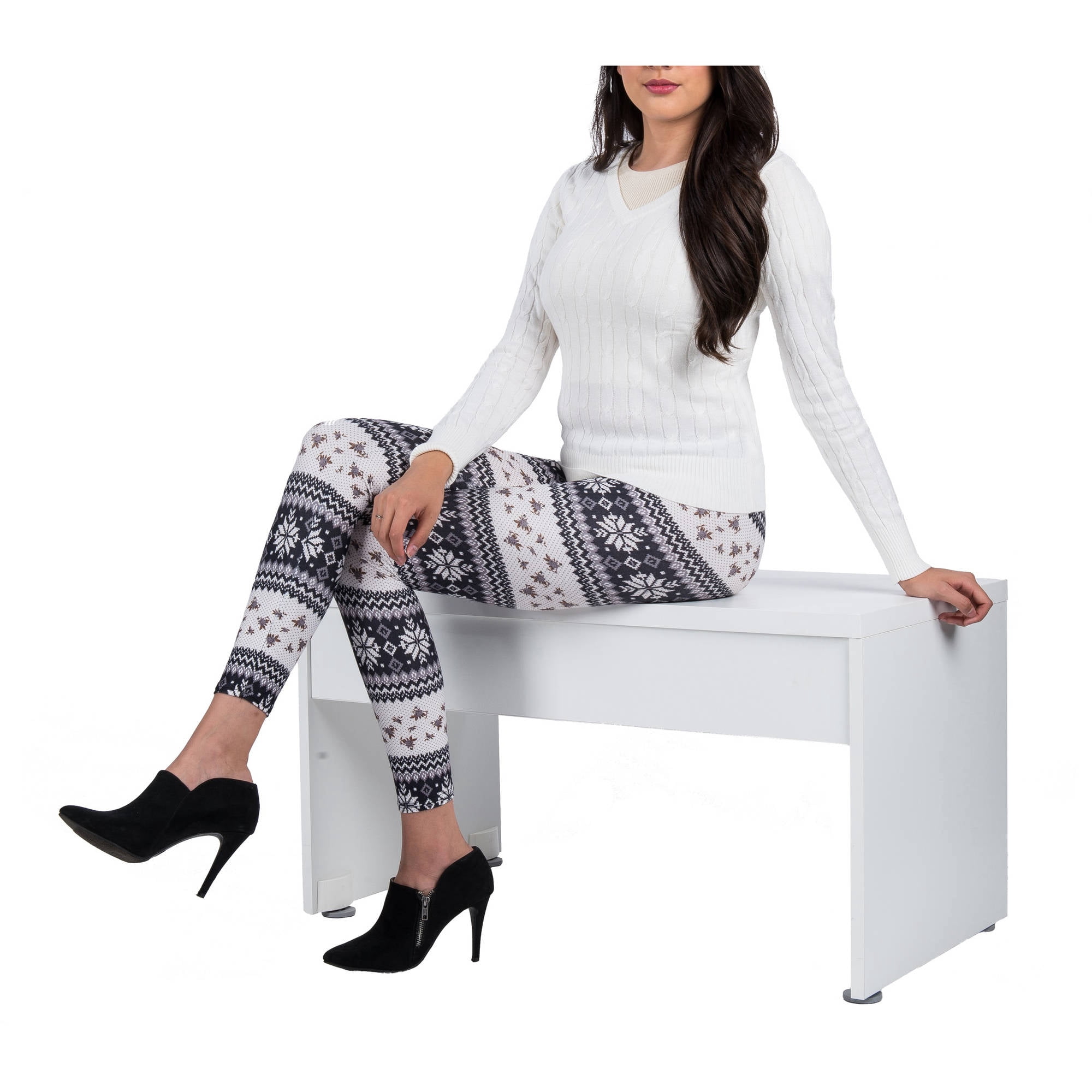 Women's Blooming Winter Design Full Length Stretchy Leggings