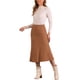 thumbnail image 2 of FALDA MIDI DE PATRÓN HERRINGBONE DE CINTURA ALTA PARA MUJERES INSPIRE CHIC S CAMEL, 2 of 5