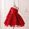 thumbnail image 4 of XEGLSBU Girls Dresses Size 14-16 Holiday Girls Sequin off Shoulder Party Dress Gown Tutu Formal Evening Gown for Birthday Celebration And Red Size 5-6 Years, 4 of 7