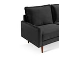thumbnail image 6 of 69 Inch Wide Upholstered Two Cushion Sofa with Cambered Arms in Black Velvet, 6 of 13