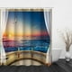 thumbnail image 2 of Cortina de ducha de 180x180 cm con agujeros, impermeable, con estampado digital. Oceano, 2 of 7