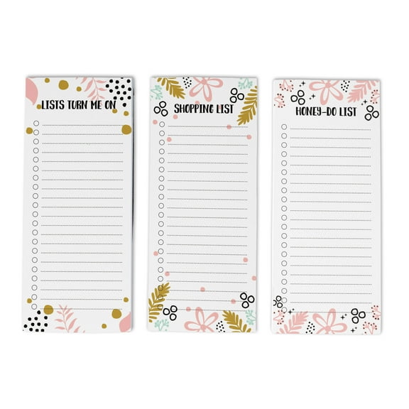 Inkdotpot Pack of 3 Magnetic Fridge To-Do List Notepads- Magnetic Memo Pads For Refrigerator-(50 Sheets Each)-S0