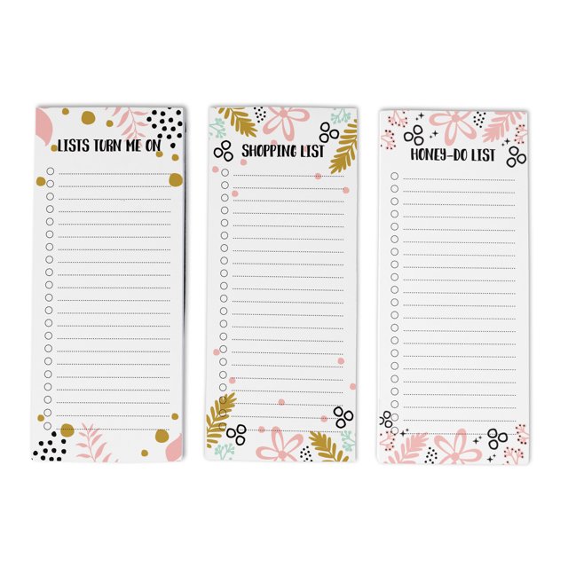 Inkdotpot Lot de 3 Blocs-Notes Magnétiques pour Réfrigérateur pour Liste de Choses à Faire - Blocs Mémo Magnétiques pour Réfrigérateur - (50 Feuilles Chacun) - S0