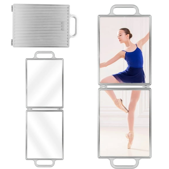 Foldable Lighted Makeup Mirror with Handle, 9.5 x 28.7 in Full Length Travel Mirror, Portable Mirror for Home & Travel