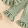 thumbnail image 4 of Gubotare Outfit Baby Baby Girls Outfits Short Sleeve with Flared Pants Headband Set 6 12 Months (Green,6-12 Months), 4 of 6