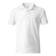 French Toast A9084 Boy's Short Sleeve Pique Polo - White - 7 - Small