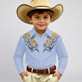 thumbnail image 2 of JAJAHO Boys Western Cowboy Shirts Long Sleeve Floral Retro Style Button Down Collared Shirts For Kids 4-13Y Stylish Tops, 2 of 4